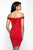 Blush Black - B131 Off Shoulder Lace-Up Back Sheath Dress
