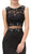 Dancing Queen - 9040XXXL Lace Bodice Illusion Midriff Prom Gown In Black