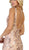 May Queen - RQ7746 Floral Sequined V-Neck Mermaid Gown In Pink and Gold