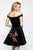 Blush - 11628 Floral Embroidered Off-Shoulder Velvet A-line Dress
