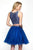 Blush - 11615 Two Piece Sequined Ruffled A-line Dress