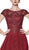 Cinderella Divine - CD0126 Beaded A-Line Short Sleeve Evening Dress In Red