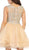 May Queen - MQ1681 Embellished Illusion Bateau Tiered A-line Dress In Nude