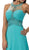Dancing Queen - 9270 Illusion Keyhole Cutout Halter Long Prom Gown In Blue
