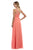 Alexia Designs - 224L Asymmetrical Illusion Lace A-Line Dress In Orange