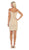 May Queen - MQ1597 Lace Deep Off-Shoulder Sheath Dress In Neutral