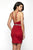 Blush Black - B129 Crystal Beaded Waist Short Sheath Dress