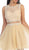 Bejeweled Lace Illusion Short Prom Dress - ADASA