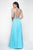 Blush - 11636 Ornate Illusion Ruffled High Slit Chiffon Gown