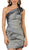 Pleated One Shoulder Strap Cocktail Dress