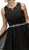 Dancing Queen - 9159 Keyhole Cutout Lace Bodice Short Prom Dress In Black