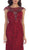 May Queen - RQ7182 Rhinestone Lace Floral Evening Gown in Red