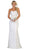 May Queen - MQ1585 Embroidered Sweetheart Sheath Dress With Train In White