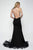 Blush - 11638 Embellished Asymmetric Trumpet Organza Dress