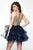 Intrigue - 473 Metallic Lace Deep V-neck Tulle A-line Dress