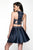 Blush - 11607 Bejeweled Two Piece Halter Satin A-line Dress