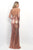 Alexia Designs - 4264 Sequined Halter Trumpet Dress In Pink