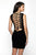 Blush Black - B108 Lace and Velvet Scoop Neck Sheath Dress