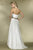 Alexia Designs - IB11 Plunging Halter Bead Embroidered A-Line Gown In White and Brown