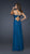 La Femme - 17019 Jewel-Adorned Ruched V-Neck Empire Gown In Blue