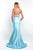 Blush - C1011 Crystal Beaded Halter Mermaid Dress In Blue