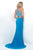 Two-Piece Gem Embellished Halter Top Evening Gown  11248