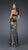 La Femme - Shimmering Sheath Long Evening Dress with  In Black and Silver
