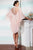 Janique  W1011  Short Embellished Lace Cocktail Dress With Chiffon Cape in Pink