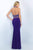 Blush - Embellished High Neck Two Piece Jersey Gown 11073 in Purple