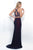 Blush - Two-Piece Floral Embroidered Gown 11235 In Blue and Red