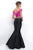 Blush - Two-Piece Beaded Mermaid Gown 11222 in Pink and Black