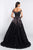 Blush - 5678 Beaded Off Shoulder Ballgown In Black and Pink