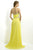 Blush - Shirred Sweetheart Chiffon A-Line Gown 9763 In Yellow