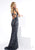 Lush by Jasz Couture - Sequined Strappy Sheath Gown  1321 in Blue