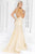 Blush - Sequined Trumpet Gown with Open Back 9325 in Neutral