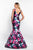 Intrigue - 403 Sleeveless Sweetheart Floral Mikado Trumpet Gown In Black and Floral