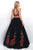 Blush - Two-Piece Jeweled and Floral Embroidered Ball Gown 5606 in Black and Multi-Color