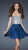 La Femme - Bead Embellished Sweetheart Chiffon A-line Dress 17953 In Blue