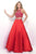 Blush - Bejeweled Sheer High Halter A-Line Gown 5624 in Red and Pink