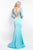Intrigue - 438 Beaded Illusion Bateau Sheath Dress In Blue
