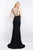Blush - C1025 Sleeveless Beaded V-neck Sheath Dress In Black