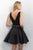 Blush - Two-Piece Sequined V-Neck A-Line Dress 11150 in Black