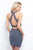 Blush - C420 Beaded High Halter Two-Piece Dress In Silver and Gray
