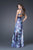 La Femme - Stunning Bejeweled V-Neck A-Line Dress 15964 in Purple