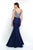Blush - C1086 Sleeveless Crystal Beaded Mikado Evening Gown In Blue