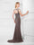 Montage by Mon Cheri - 117911 Cap Sleeve Illusion Gown in Brown