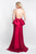 Blush - C1061 Halter Neck Mikado Sheath Dress In Red