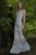 Janique  7517  Lace Embellished Fit and Flare Dress  in Silver