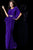Janique 1334  Bat Sleeves Ruched Jersey Gown in Purple
