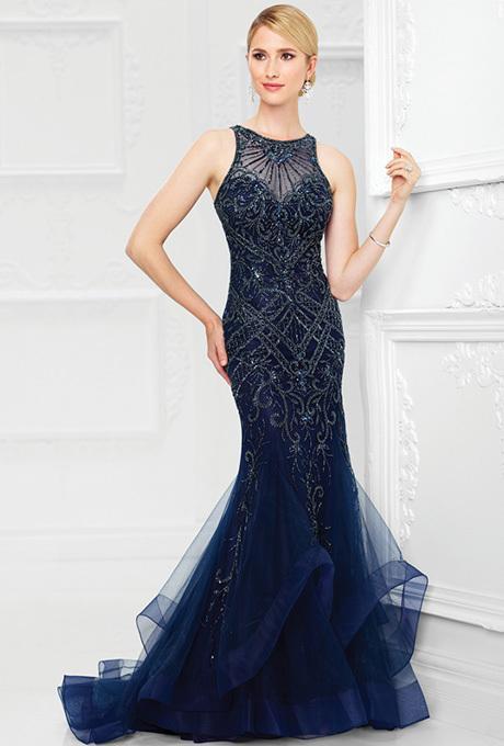 Trumpet Gown 117D62 in Midnight Blue